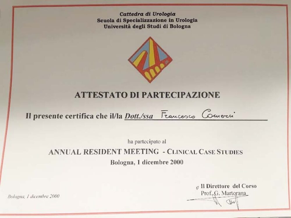 Cattedra di Urologia Scuola di Specializzazione in Urologia Università degli Studi di Bologna